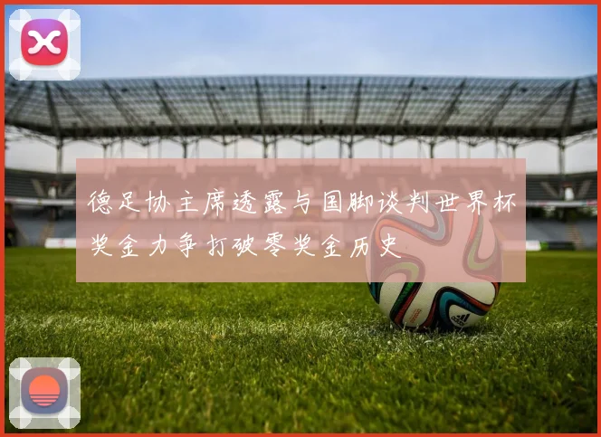 德足协主席透露与国脚谈判世界杯奖金力争打破零奖金历史